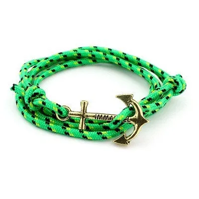 Men Jewelry Navy wind DIY Anchor Bracelet Weave Multilayer Bracelet for Women Cuir Bouton Pression Gold Plated Tom Hope