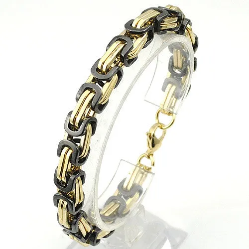 Men's Bracelets Gold Chain Link Bracelet Stainless Steel 8mm Width