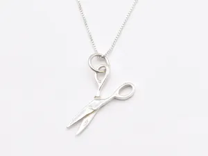 Mini Scissors Pendant - Dainty Cutting Tool - Unique Silver Necklace