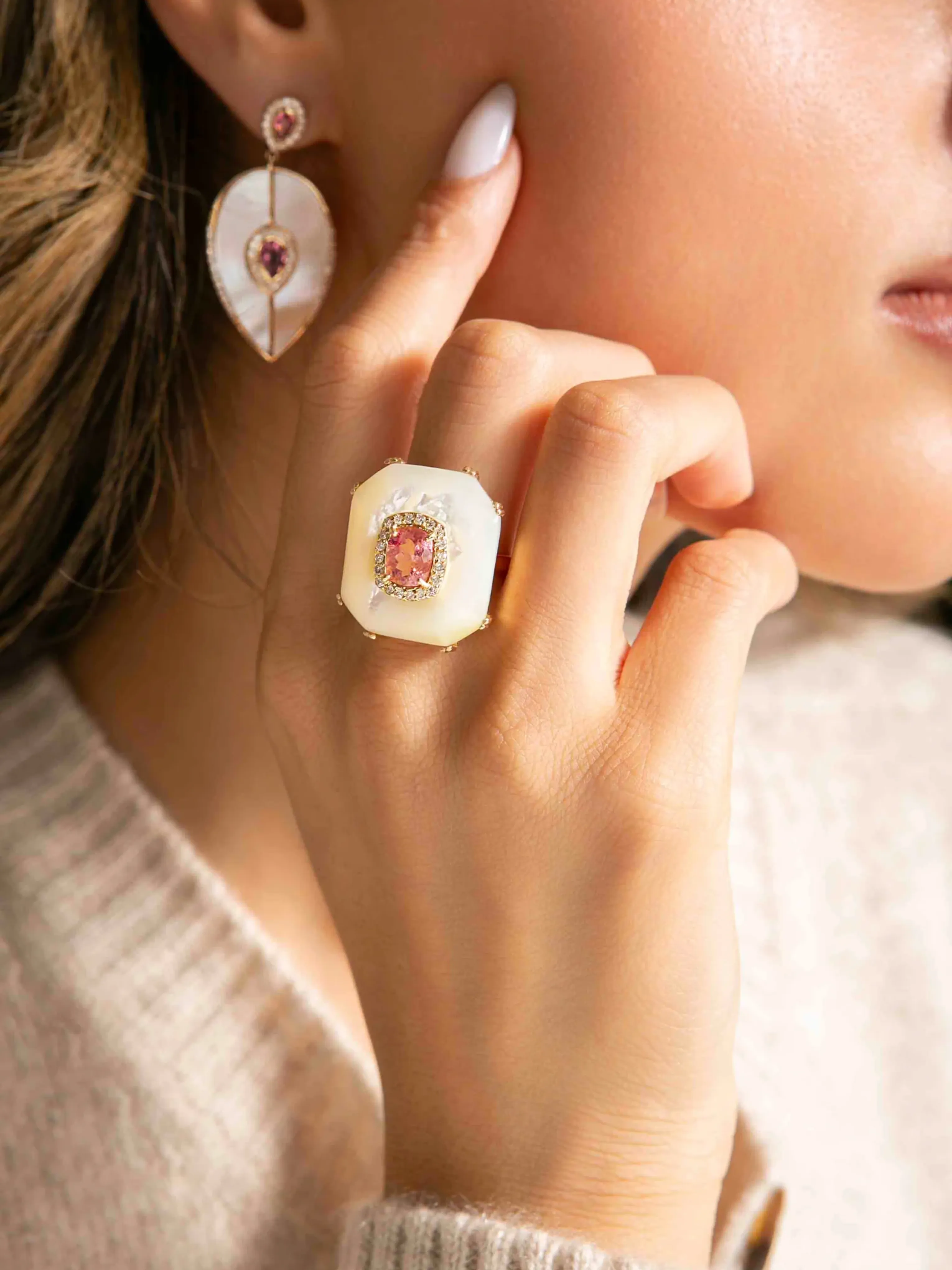 Mother of Pearl Statement Ring