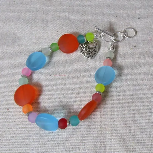 Multi-colored Sea Glass Bracelet