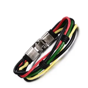 Multi-Layer Genuine Bracelete Leather Man Bracelets for men Casual/Sporty Alloy Hook Link Chain Men Jewelry Bracelets & Bangle