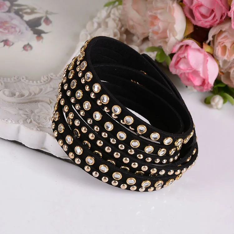 New Women's Black Fashion Leather Bracelets For women Christmas Gifts