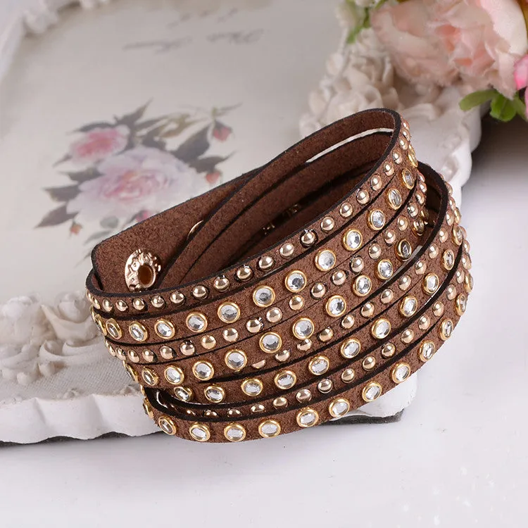 New Women's Black Fashion Leather Bracelets For women Christmas Gifts