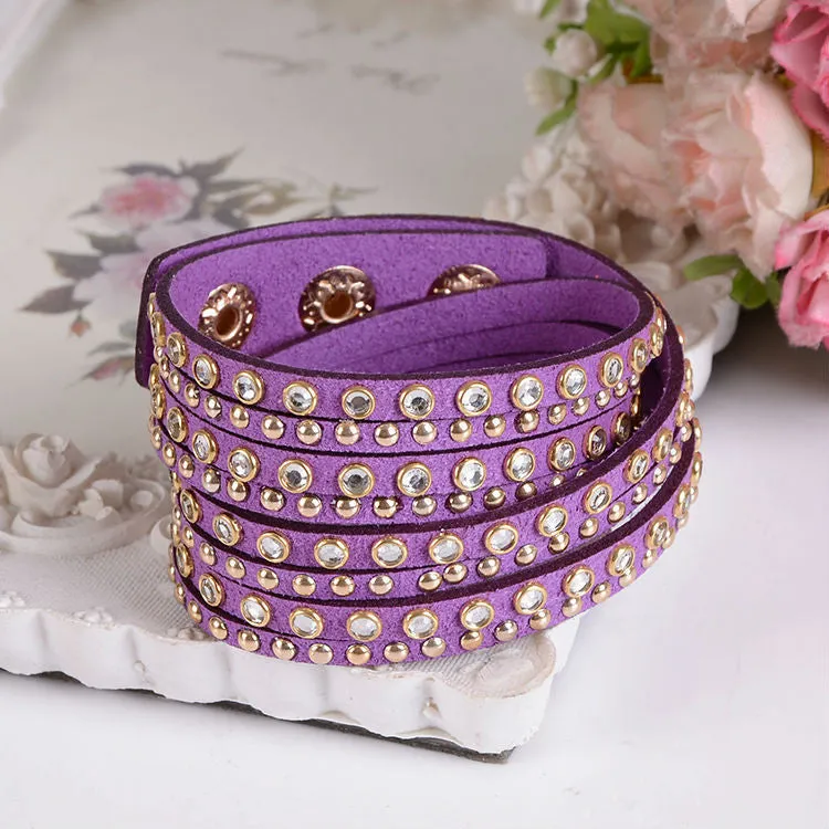 New Women's Black Fashion Leather Bracelets For women Christmas Gifts