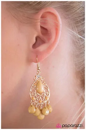 Paparazzi Earring ~ A Royal Affair - Yellow