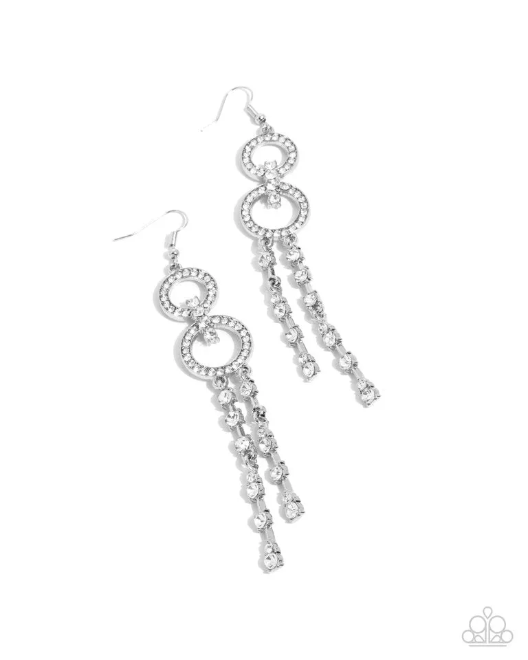 Paparazzi Earring ~ Chic Crowd - White