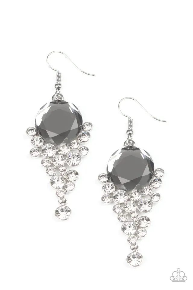 Paparazzi Earring ~ Elegantly Effervescent - Silver