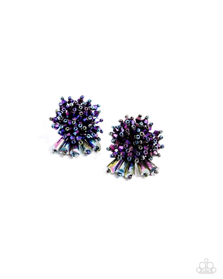 Paparazzi Earring ~ Streamlined Sass - Purple