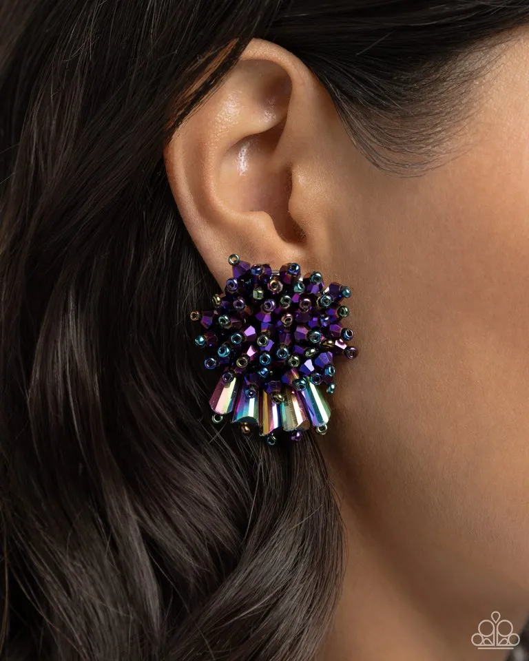 Paparazzi Earring ~ Streamlined Sass - Purple