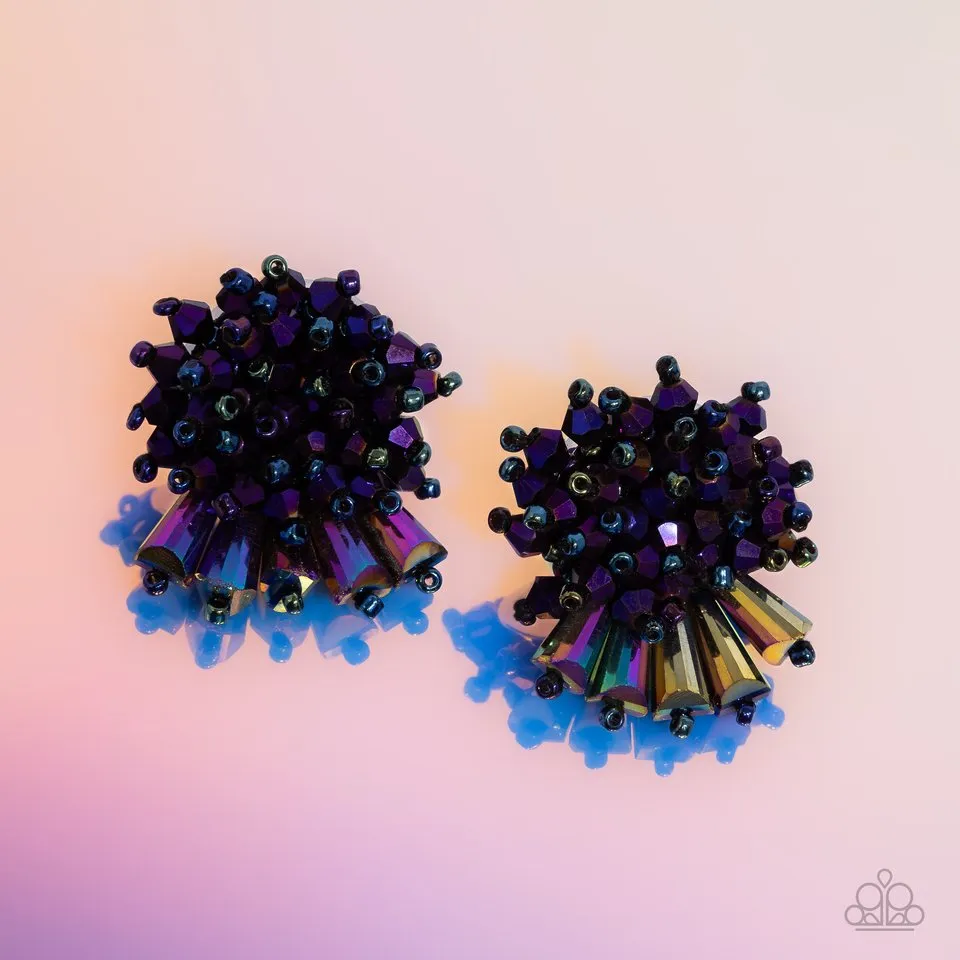 Paparazzi Earring ~ Streamlined Sass - Purple