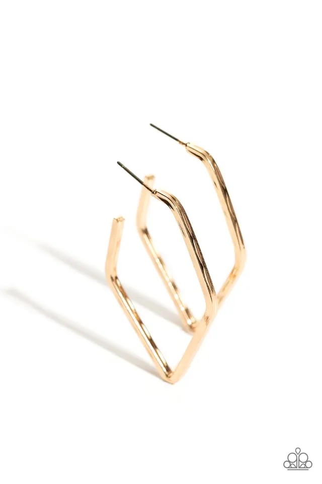 Paparazzi Earring ~ Winning Edge - Gold