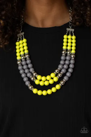 Paparazzi Necklace ~ BEAD Your Own Drum - Yellow Necklaces