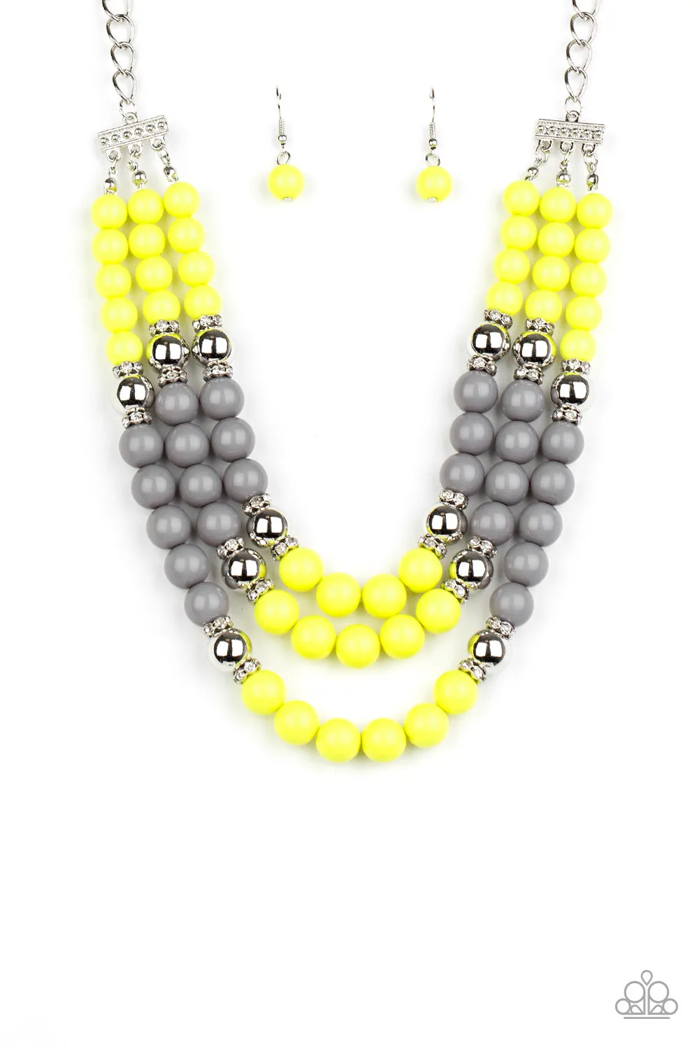 Paparazzi Necklace ~ BEAD Your Own Drum - Yellow Necklaces