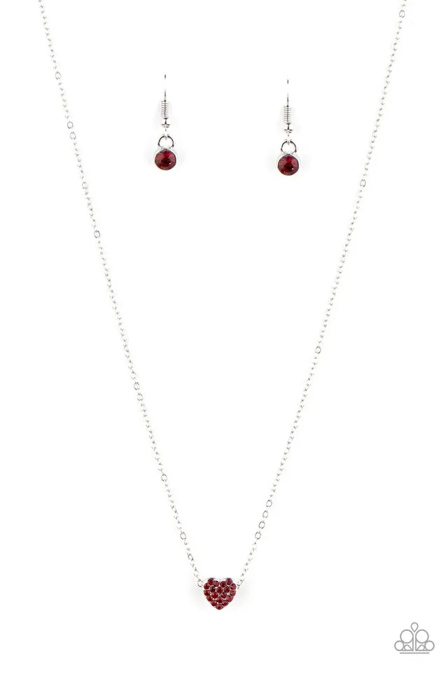 Paparazzi Necklace ~ Hit Em Where It HEARTS - Red