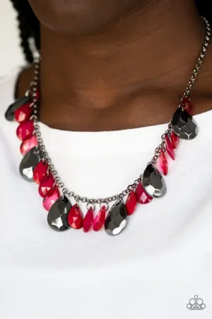 Paparazzi Necklace ~ Hurricane Season - Red