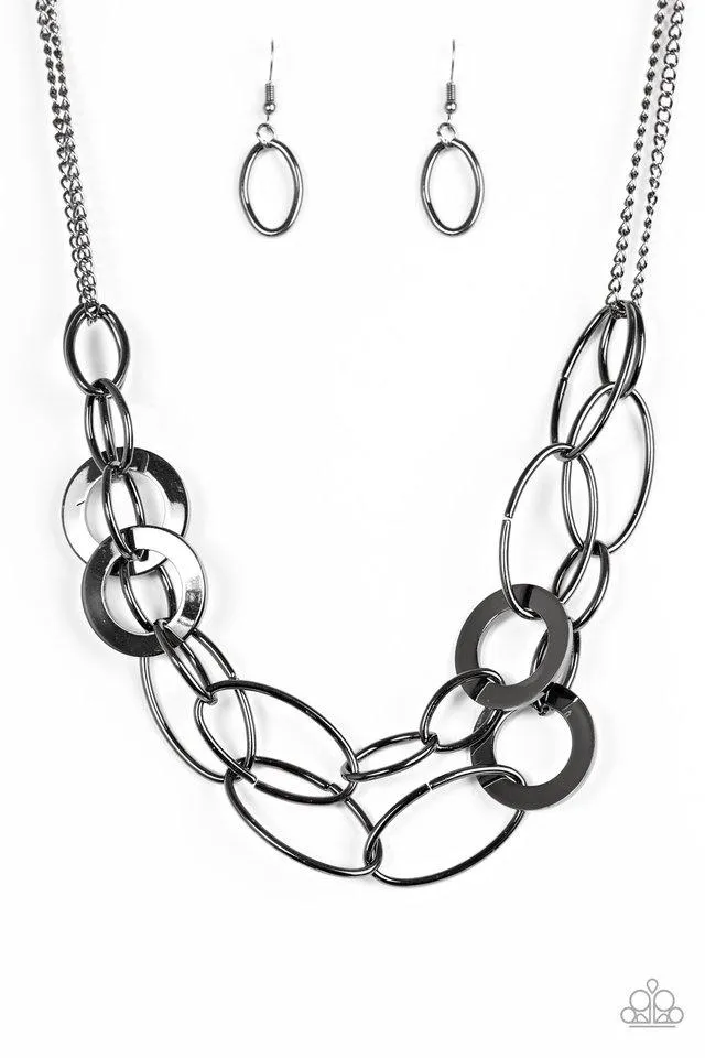 Paparazzi Necklace ~ Metallic Maverick - Black