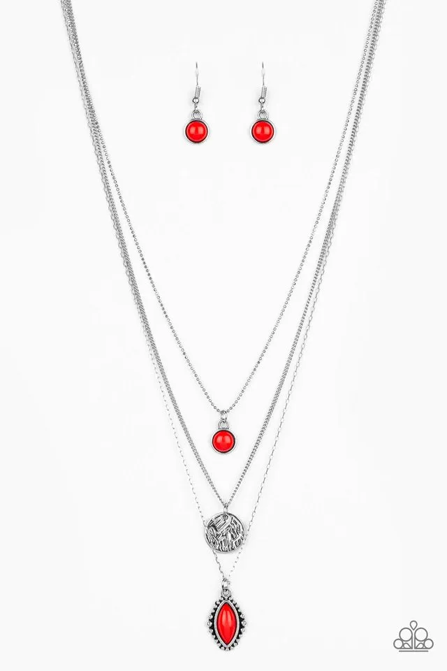 Paparazzi Necklace ~ Tide Drifter - Red