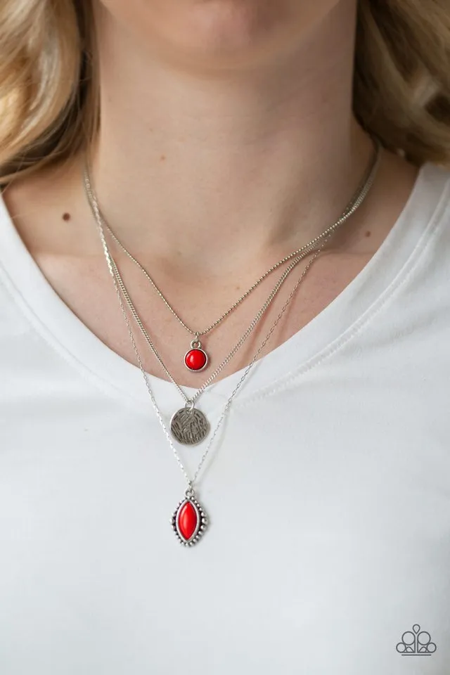 Paparazzi Necklace ~ Tide Drifter - Red