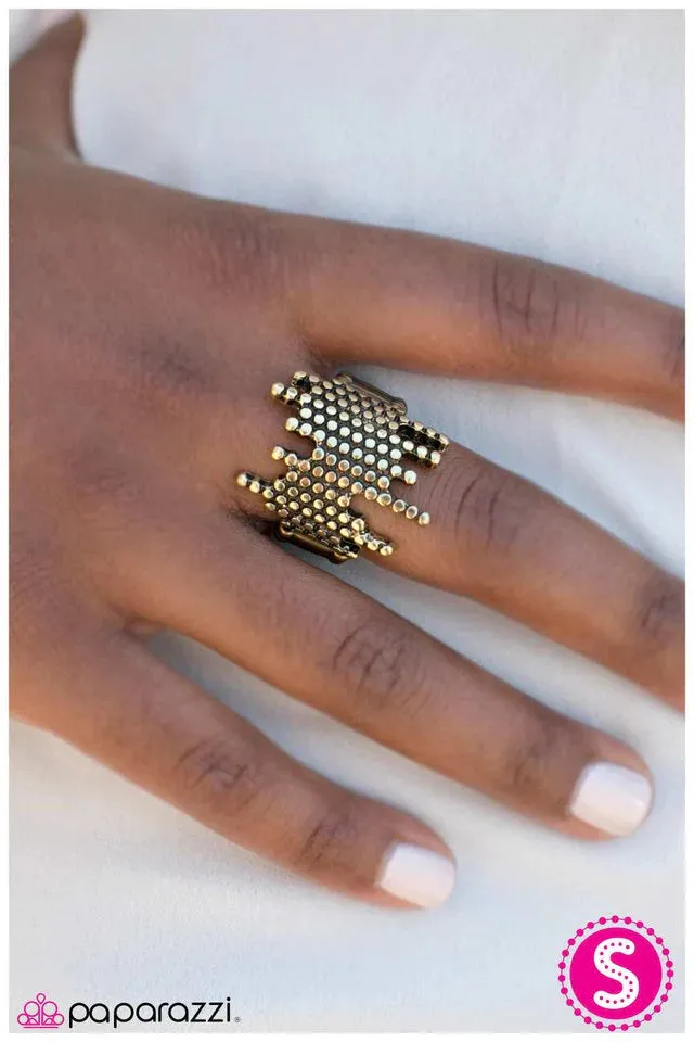 Paparazzi Ring ~ Shock Wave - Brass