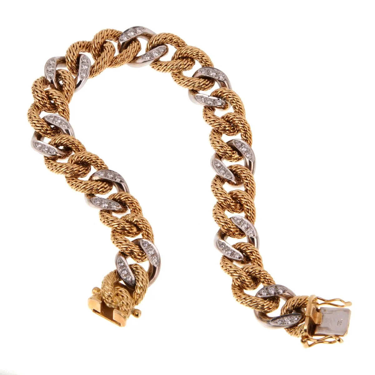 Piaget Diamond Yellow Gold Chain Link Bracelet