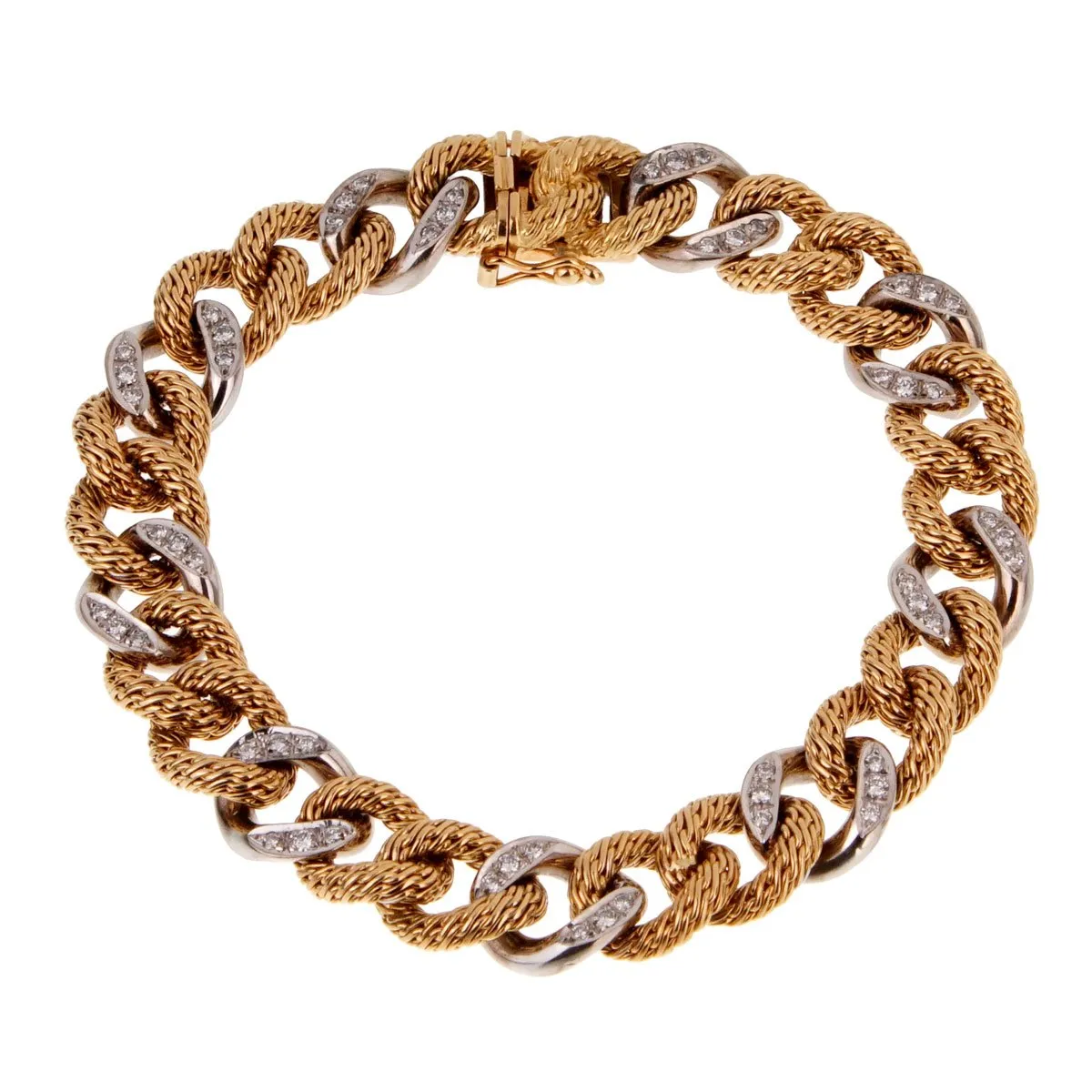 Piaget Diamond Yellow Gold Chain Link Bracelet