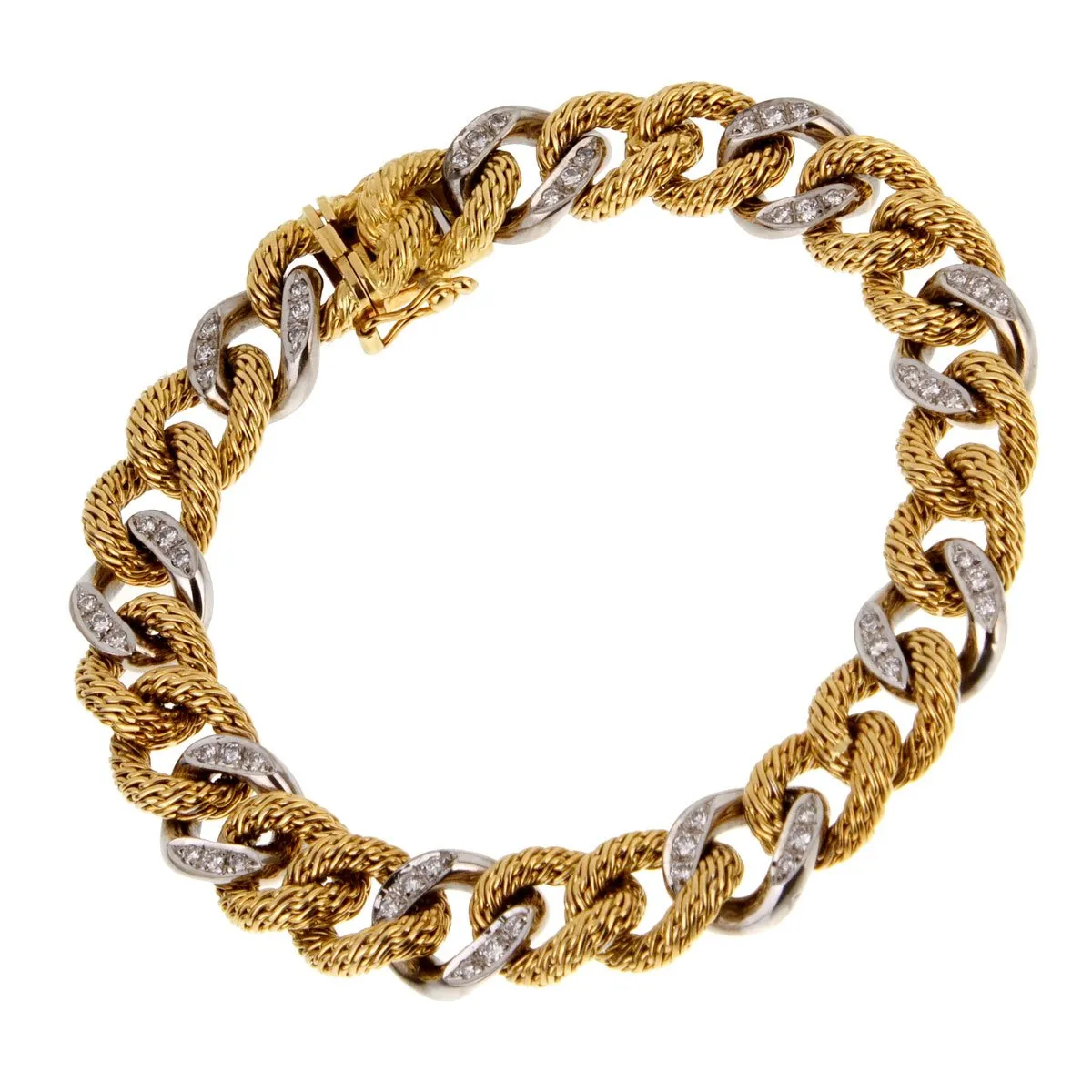 Piaget Diamond Yellow Gold Chain Link Bracelet