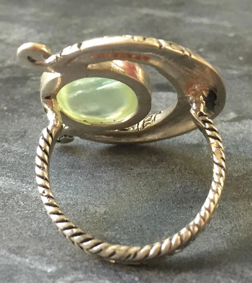 Prehnite Ring - Ancient Egyptian Ring - Tribal Statement Ring