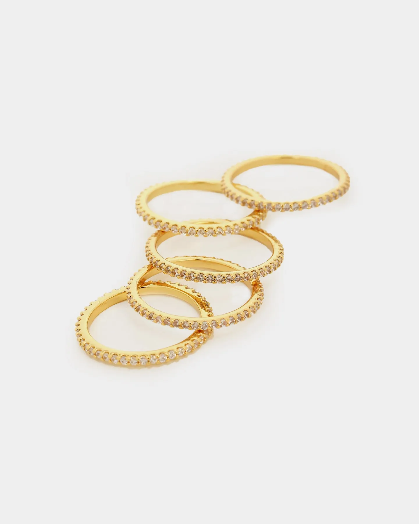 Raising Hell Women's Xena Ring Stack Iced Gold