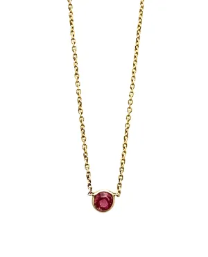 Rubellite Tourmaline Necklace in 14K Yellow Gold