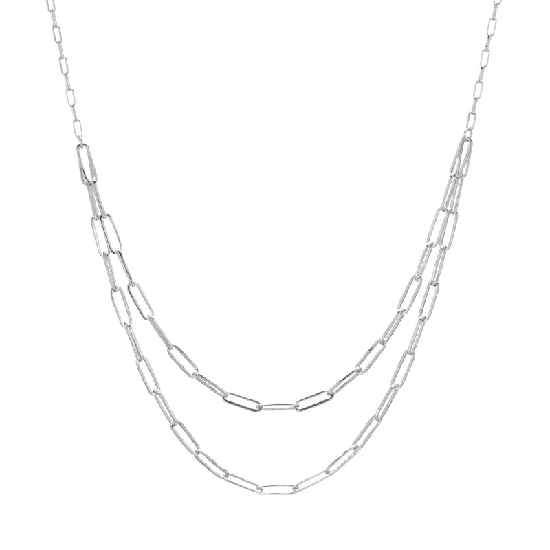 Seattle Double Strand Paperclip Chain Necklace