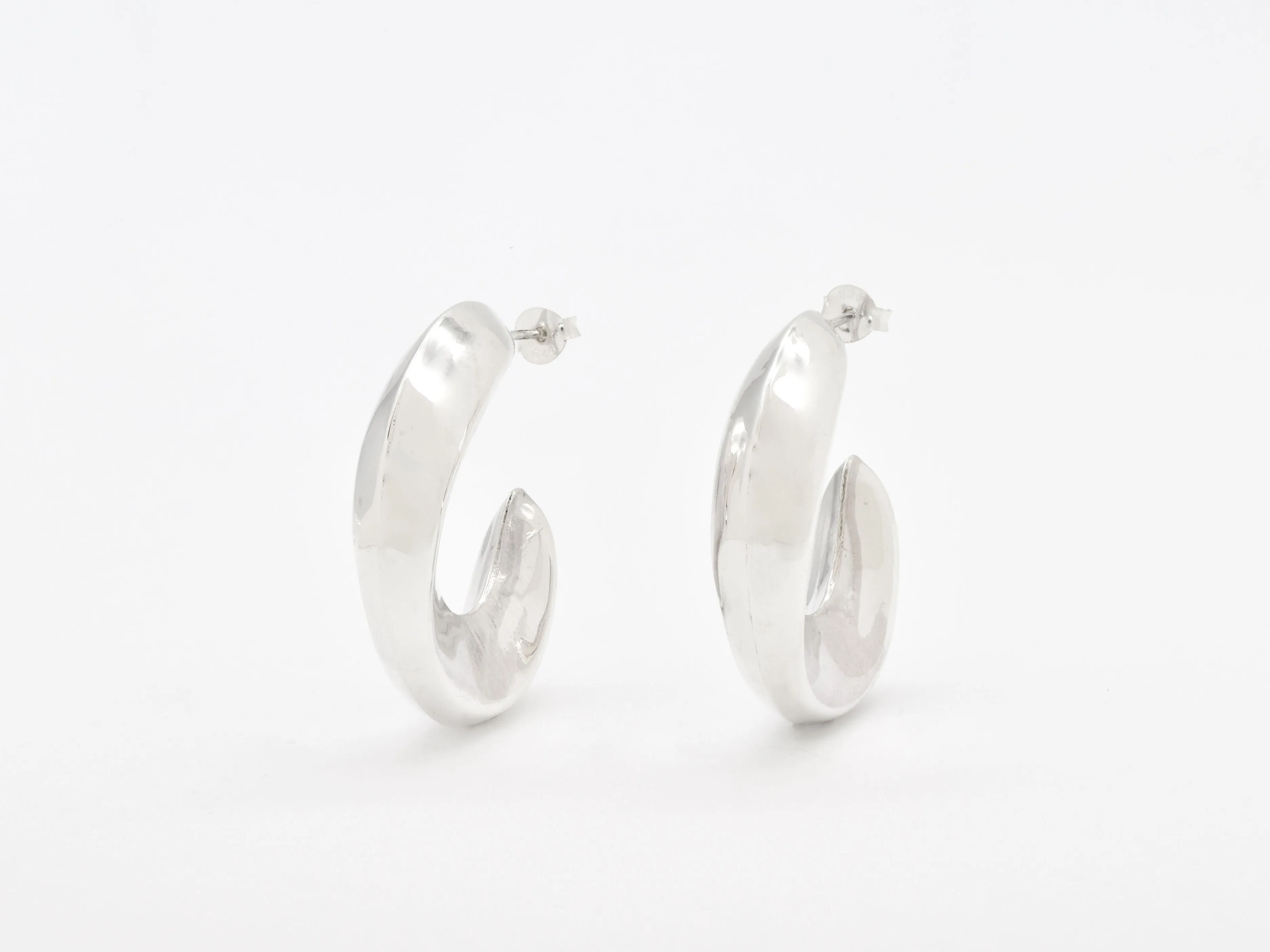 Silver Hoop Earrings - Thick Hoop Earrings - Chunky Hoops