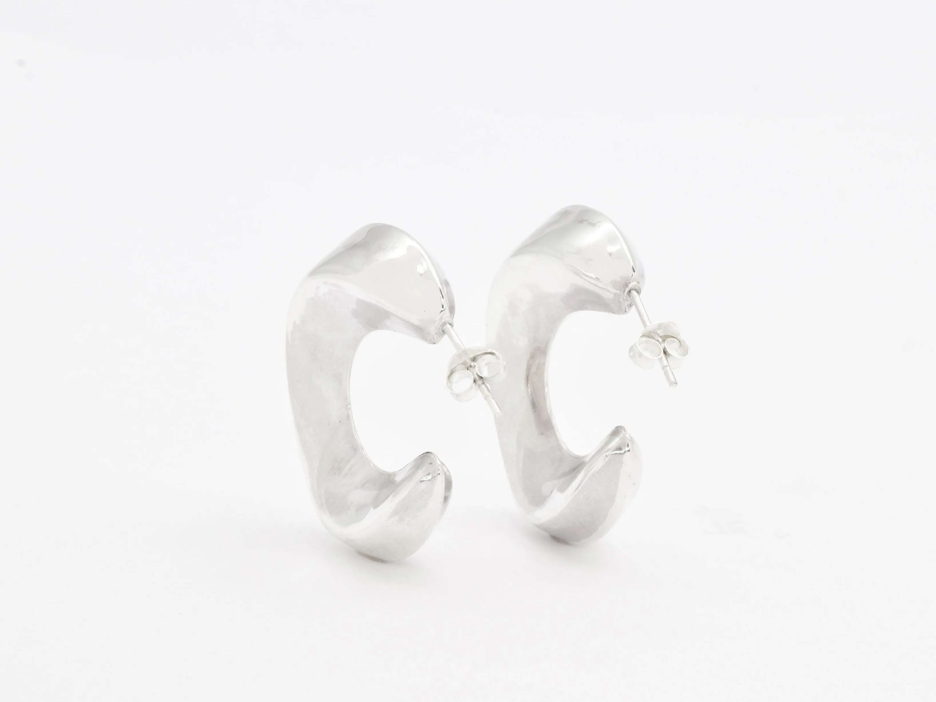 Silver Hoop Earrings - Thick Hoop Earrings - Chunky Hoops