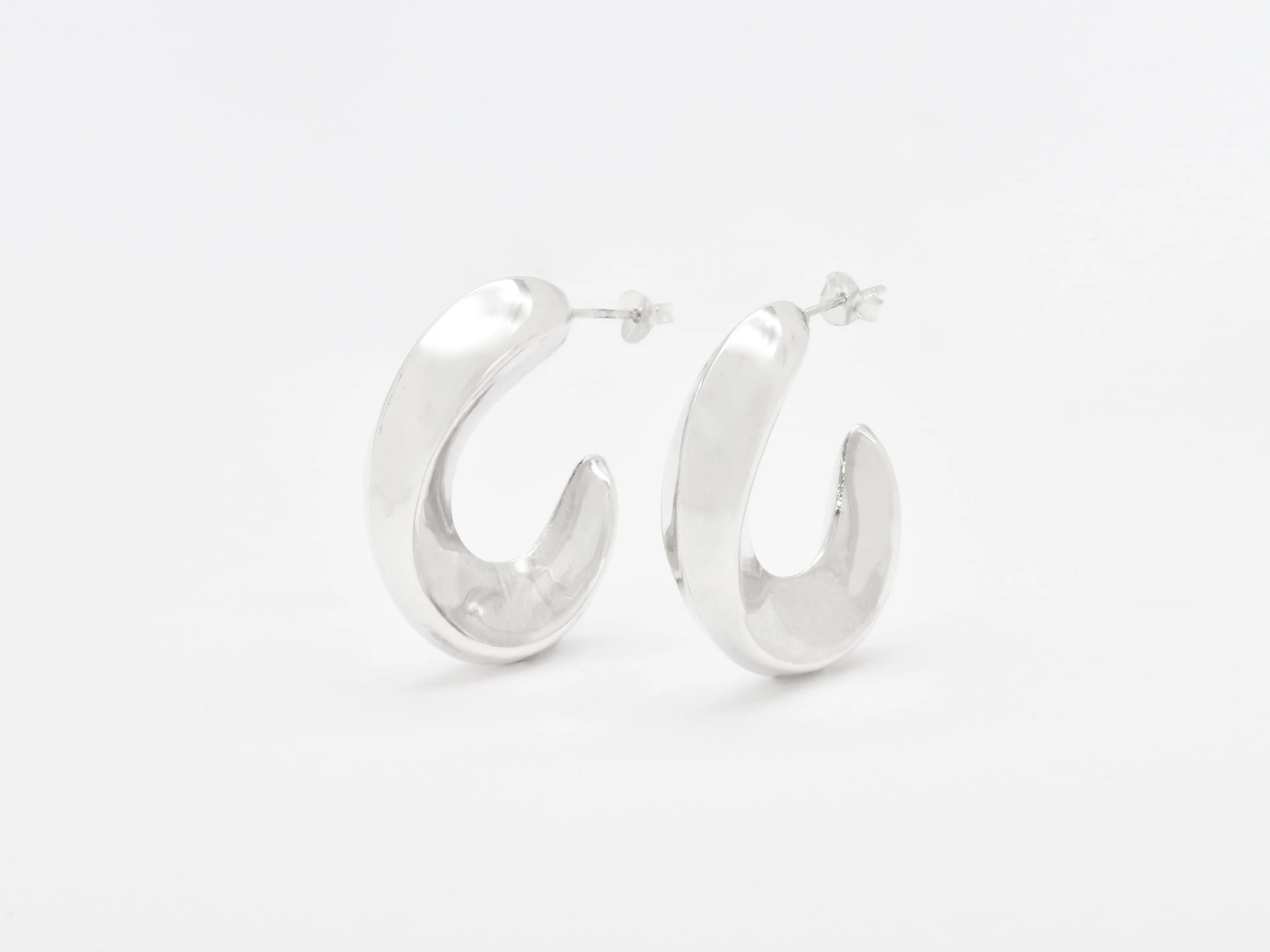 Silver Hoop Earrings - Thick Hoop Earrings - Chunky Hoops