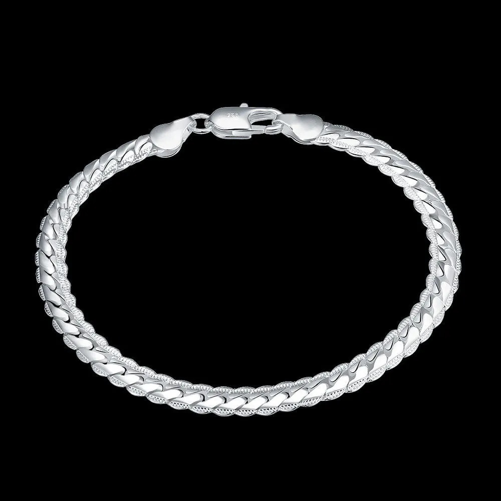 Silver plated Fashion snake 5 mm Width bracelet/bangle Jewelry crystal trendy men women bracelets