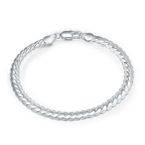 Silver plated Fashion snake 5 mm Width bracelet/bangle Jewelry crystal trendy men women bracelets