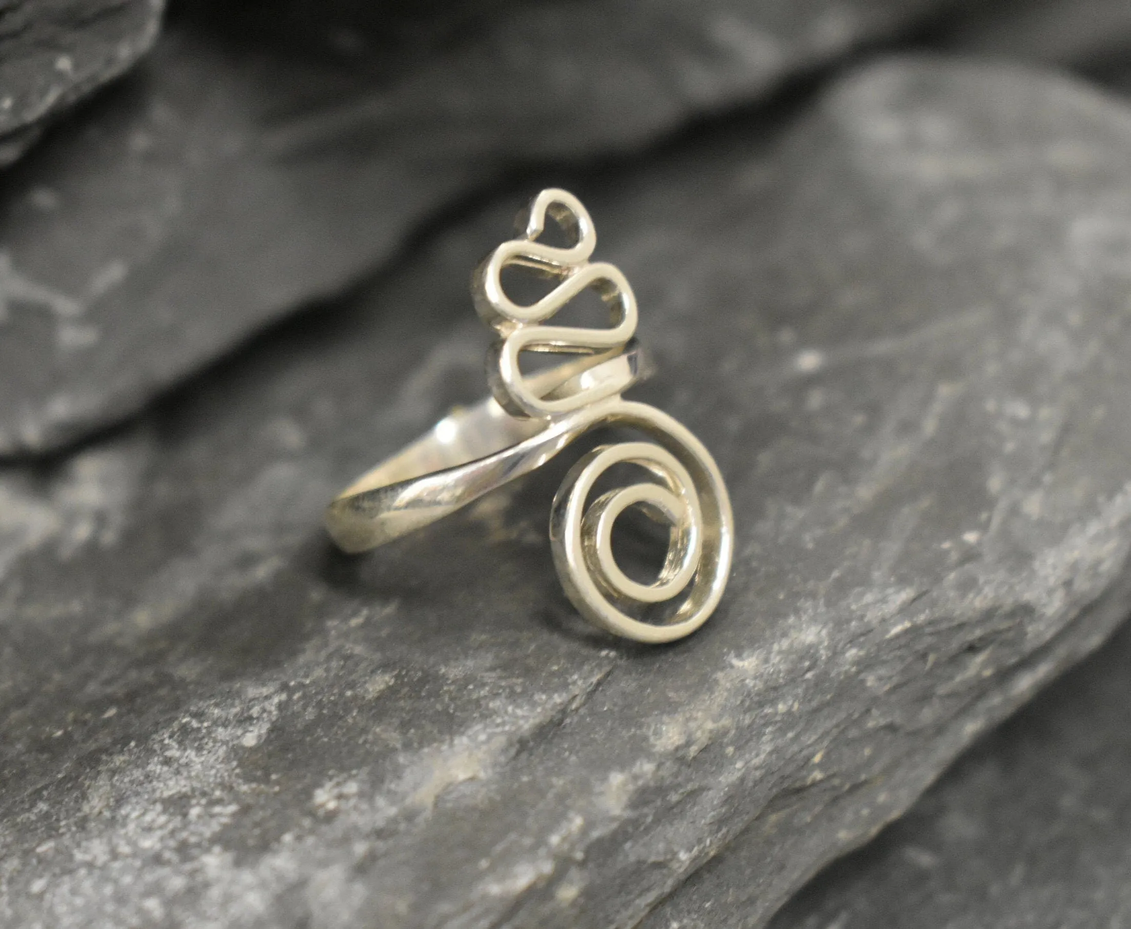 Silver Swirl Ring - Silver Spiral Ring - Infinity Ring