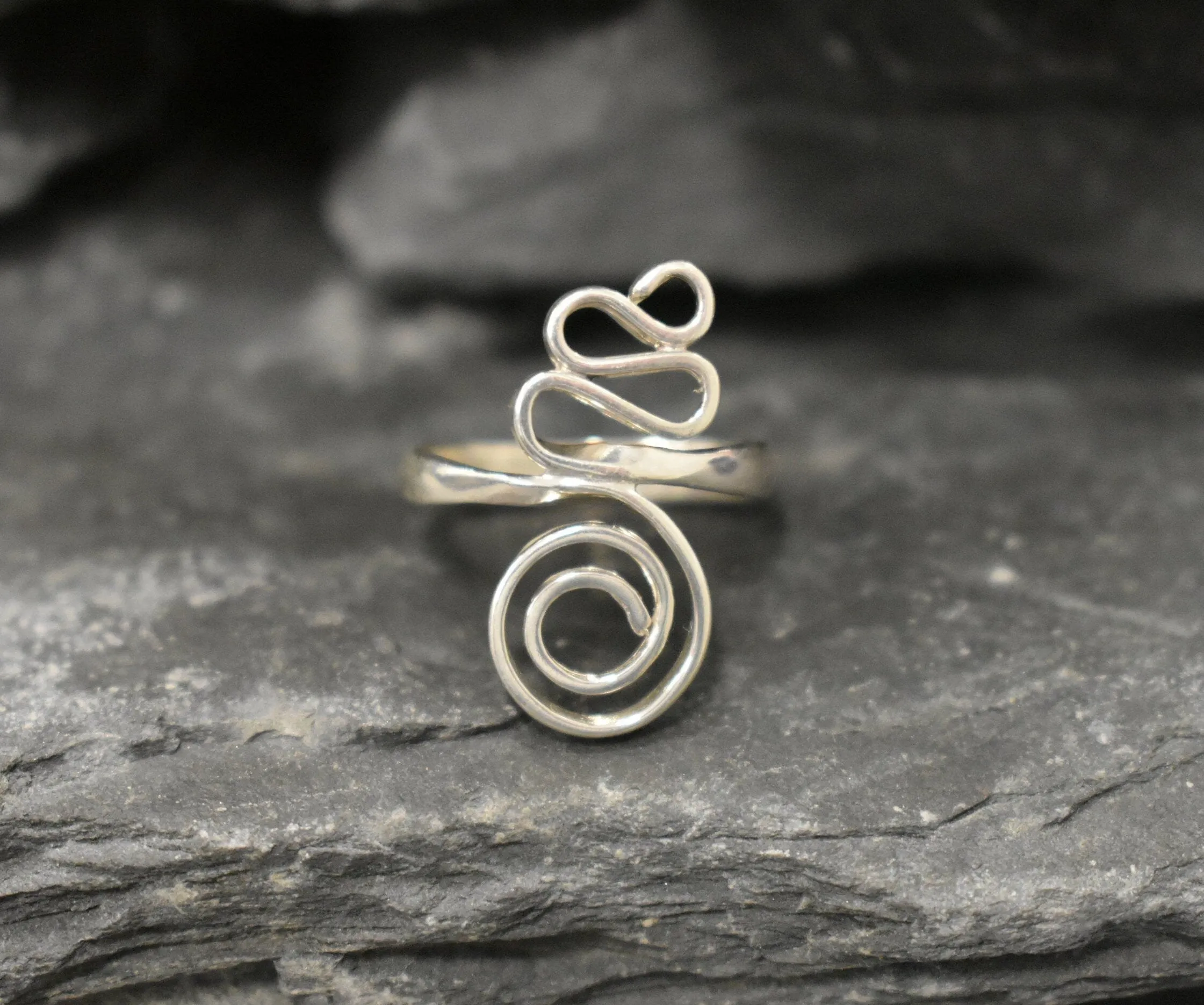 Silver Swirl Ring - Silver Spiral Ring - Infinity Ring