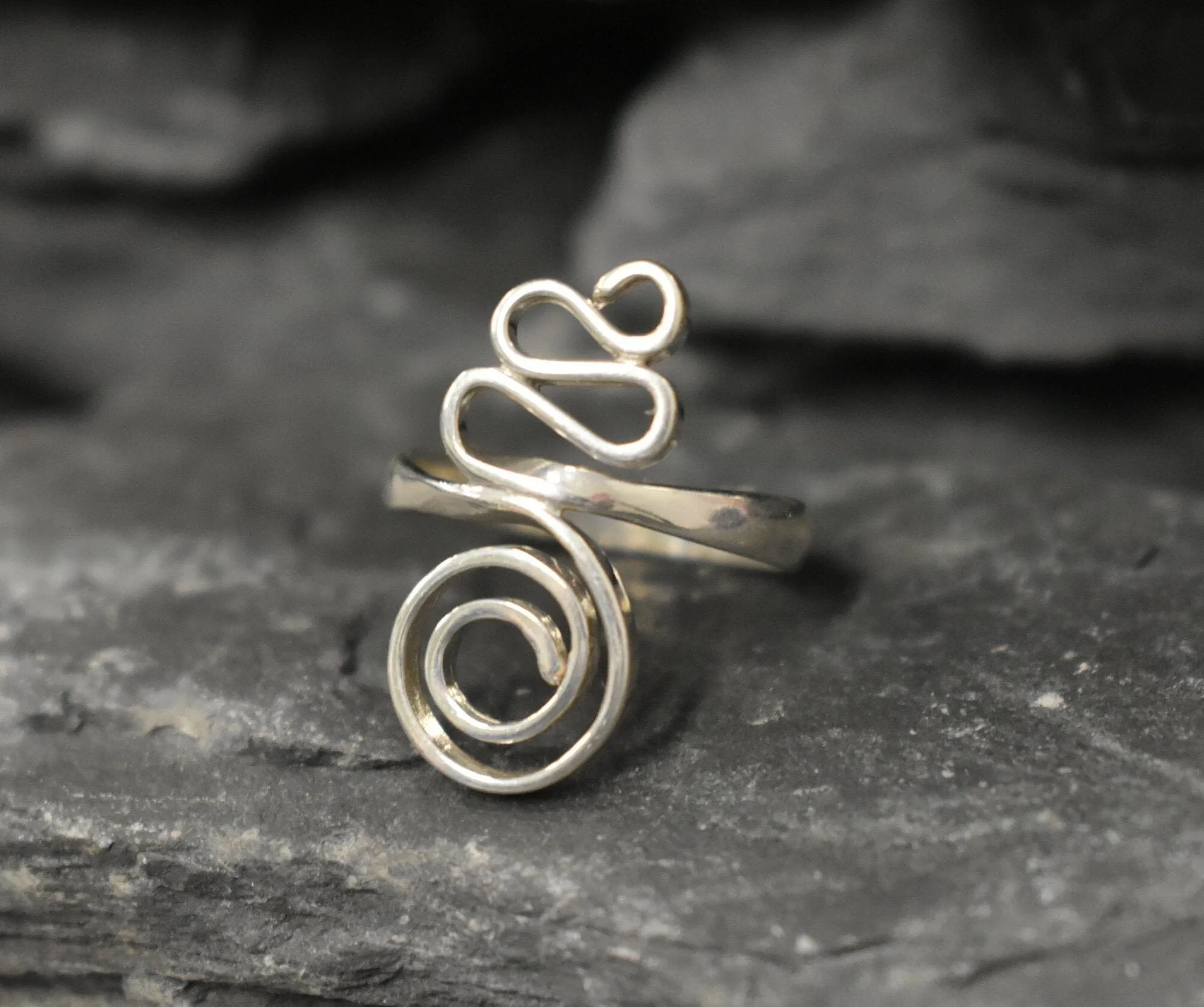 Silver Swirl Ring - Silver Spiral Ring - Infinity Ring