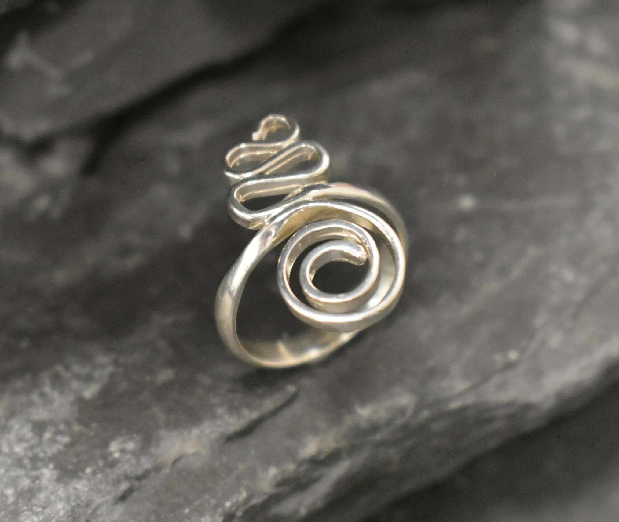 Silver Swirl Ring - Silver Spiral Ring - Infinity Ring