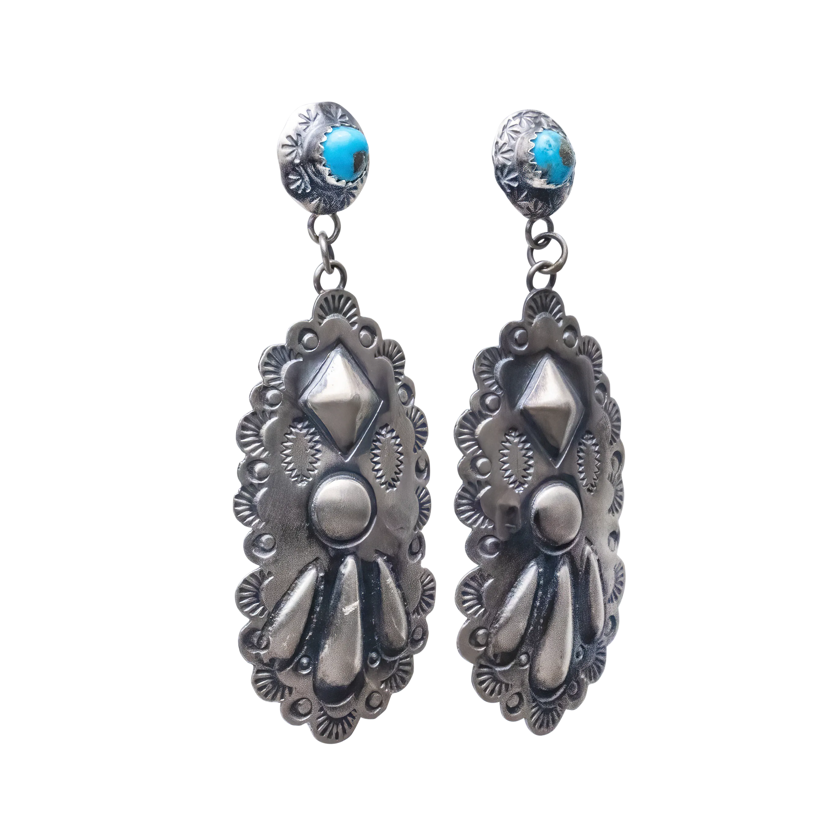 Sleeping Beauty Turquoise Earrings | Timothy Yazzie