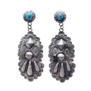 Sleeping Beauty Turquoise Earrings | Timothy Yazzie