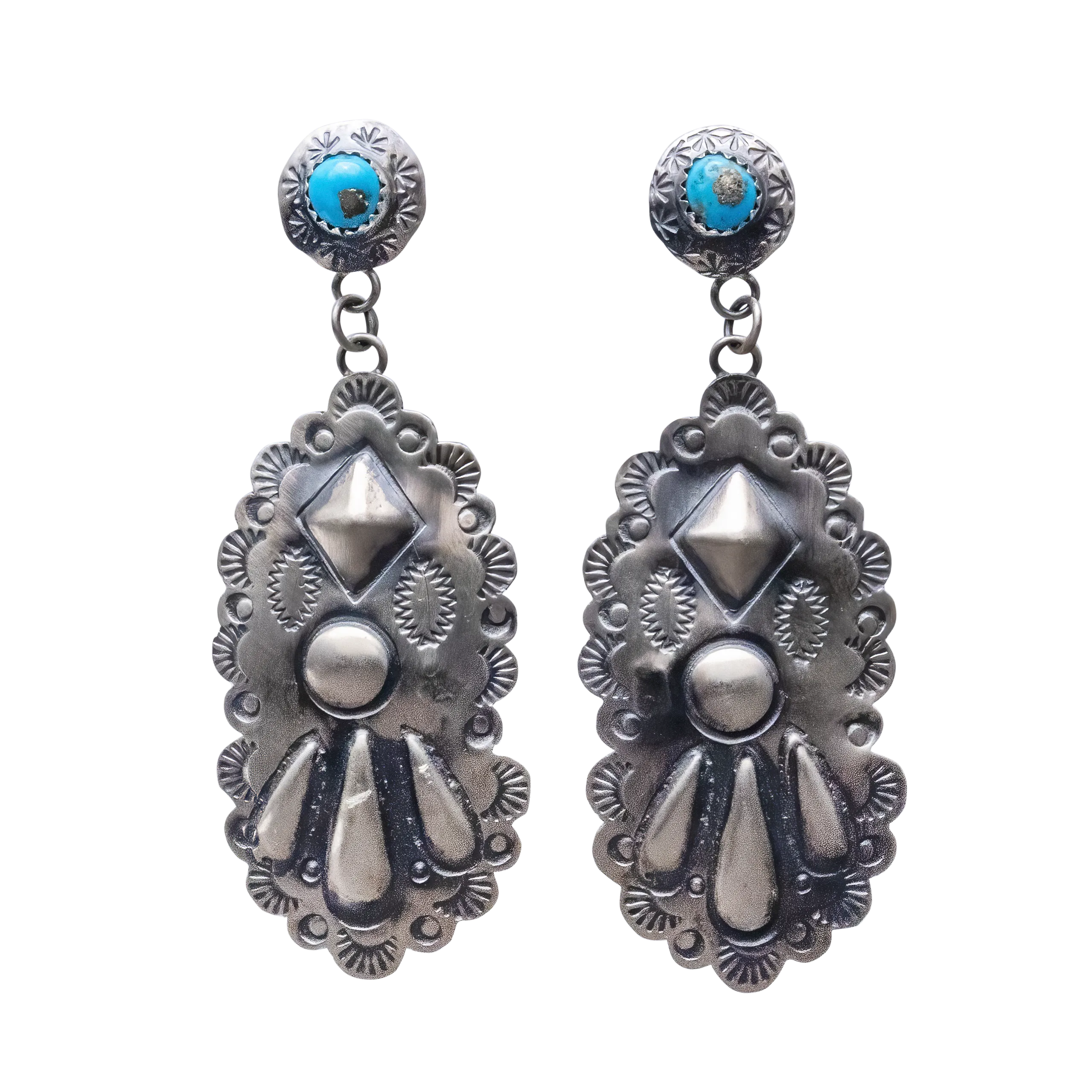 Sleeping Beauty Turquoise Earrings | Timothy Yazzie