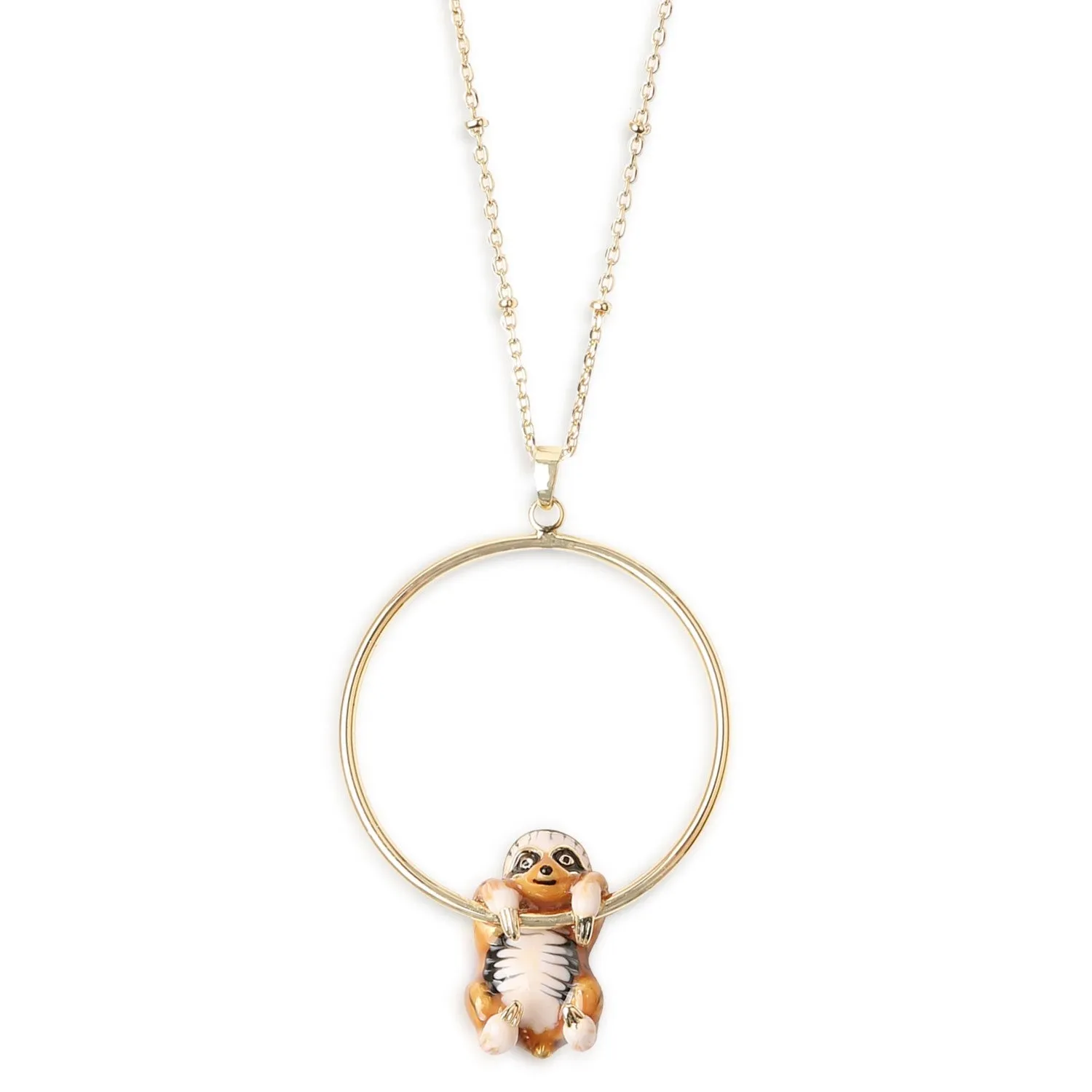 Sloth Hoop Long Pendant