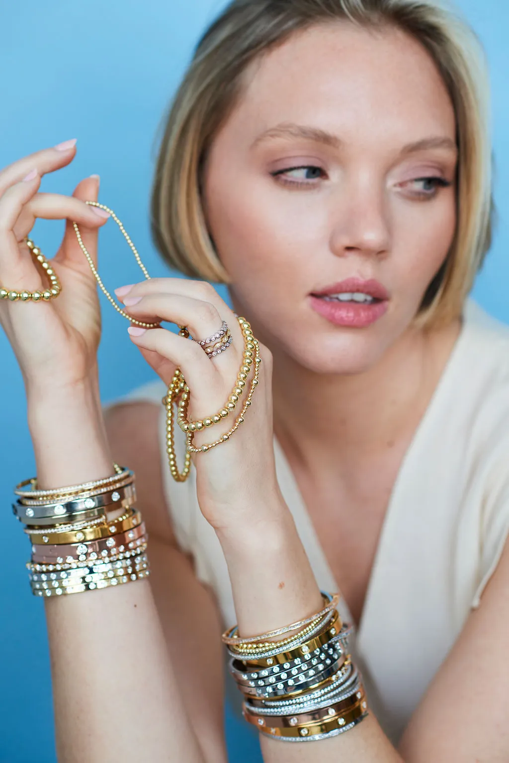 Small Diamond Metal Bracelet