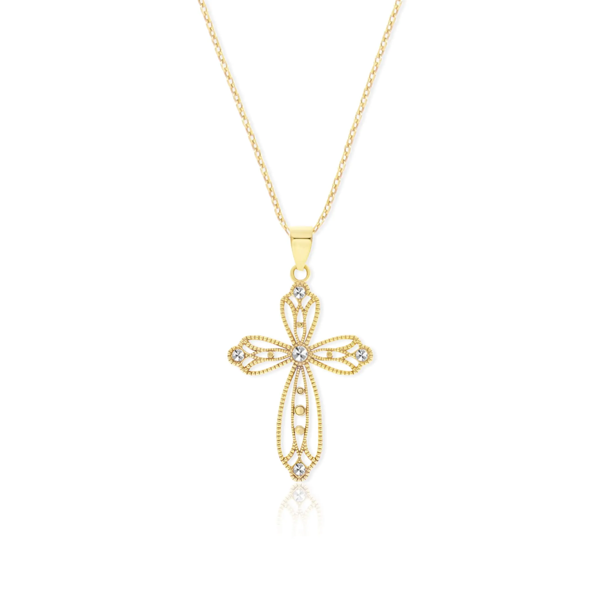 Softly Curved Cross Necklace Pendant