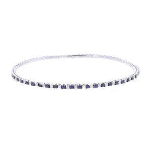 Something Blue Sapphire and Diamond Bangle Bracelet