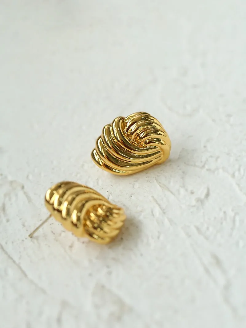 Spiral Metal Wind Stripe Geometric Earrings