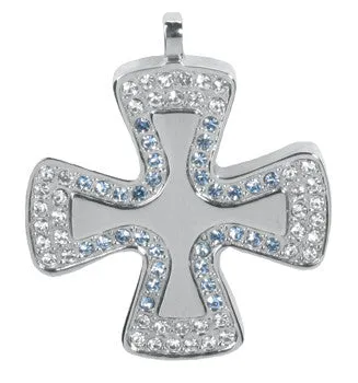 STONE CRUSTED CROSS PENDANT 316L , DC/60