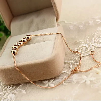 String Together The Happiness 18K Rose/WhiteGold Plated Link Chain Charm Bracelet Jewelry Top Quality